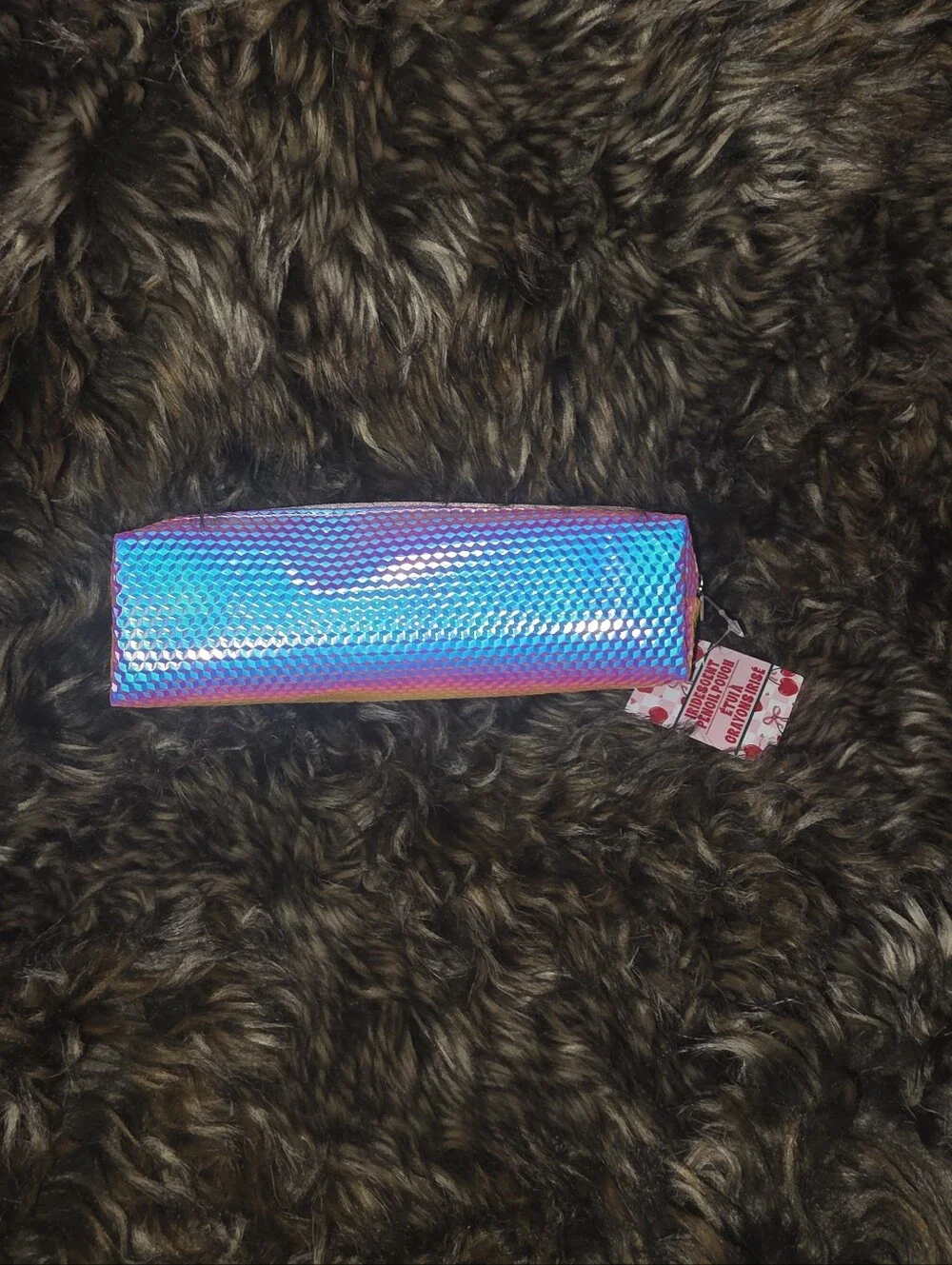 Holographic Blue Iridescent Pencil Case